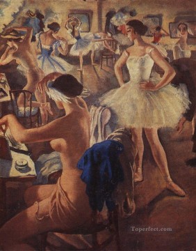 Dancing Ballet Painting - in dressing room ballet swan lake 1924 Russian ballerina dancer